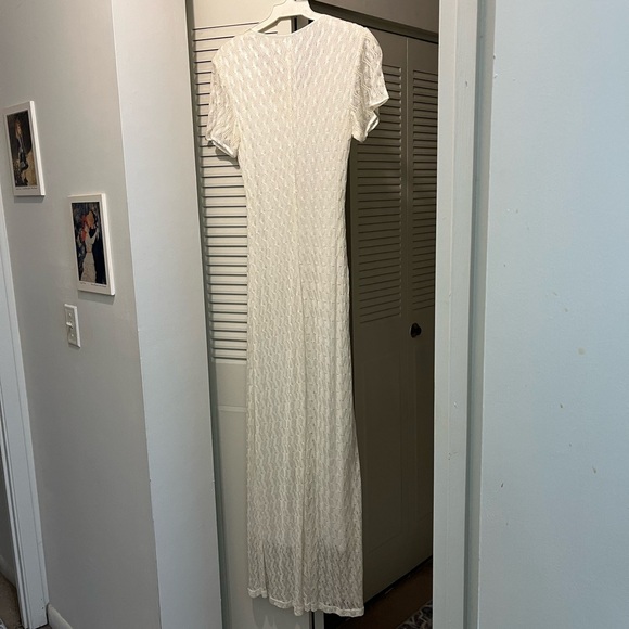 Dress Barn Floor-Length Cap Sleeve Dress, Size 8, Color Off-White NWOT - Picture 3 of 8